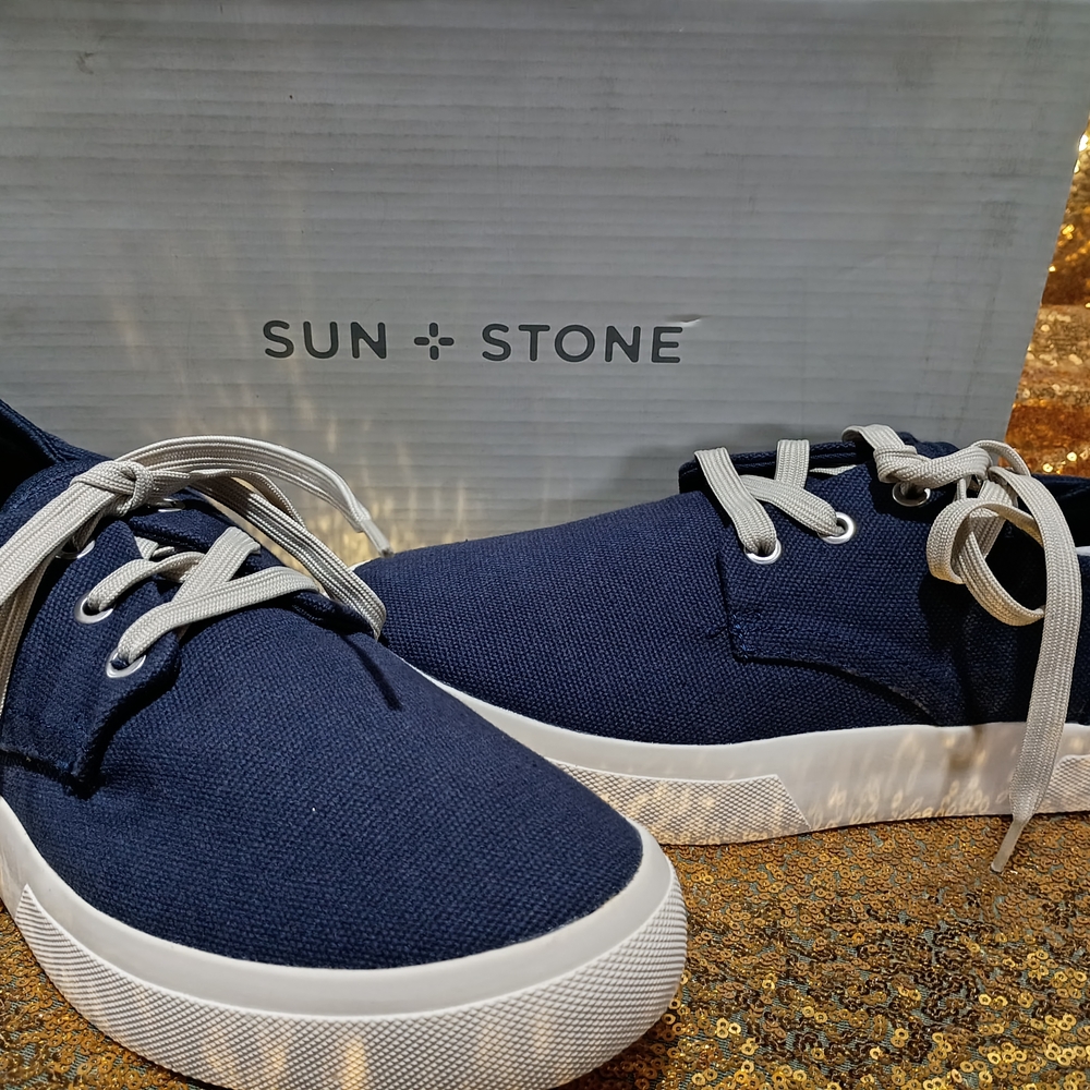 Sun + Stone Men's Navy Casual Sneakers